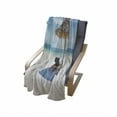 thumbnail image 4 of Seaside Soft Flannel Fleece Blanket, Wooden Sun Loungers Facing Eastern Ocean Under a Thatched Umbrella in Zanzibar, Cozy Plush for Indoor and Outdoor Use, 70" x 90", Turquoise Cream, by Ambesonne, 4 of 6