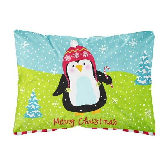 Merry Christmas Happy Penguin Fabric Decorative Pillow