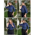thumbnail image 3 of Zeagoo Women Work Shirts Button Down Three Quarter Sleeve Short Sleeve Office Blouses for Women, 3 of 6