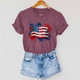 thumbnail image 6 of Busydd 4th of July Women's Tops Stylish American Flag Print Independence Day Tees Casual Round Neck Short Sleeve T Shirts for Women Comfy Summer Tops L, 6 of 7