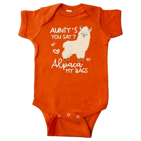 

Inktastic Aunty s You Say Alpaca My Bags Gift Baby Boy or Baby Girl Bodysuit
