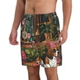 thumbnail image 2 of Kdxio Dog On Floral Couch Pattern Mens Casual Shorts - Drawstring Summer Beach Sports Shorts for Men, 2 of 5