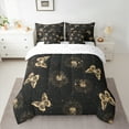 thumbnail image 2 of Manfei Dreamy Butterfly Child Bedding Comforter Set 7pcs, Gold Dandelion Print Queen Bedding Sets, Glitter Stars Print Super Cozy Room Decor, 2 of 7