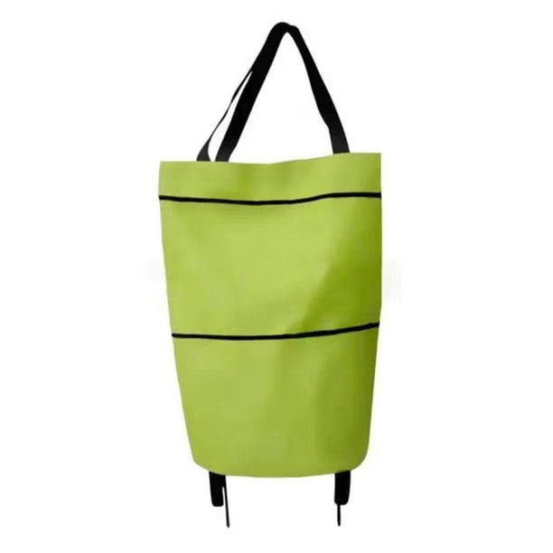 Bolsa de compras NikouMX plegable verde carrito de supermercado con ruedas