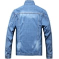 thumbnail image 2 of LZLER Classic Jean Jacket for Men Slim Denim Jacket with Hole, 2 of 5