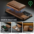 thumbnail image 4 of Case For Samsung Galaxy S25 Ultra 5G 6.9" RFID Blocking Protective Purse Case With Magsafe 7-card Slots Kickstand 2 In 1 Detachabl Flip Shockproof Protective Leather Cover,Brown, 4 of 7