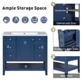 thumbnail image 3 of EUROCO 36" Bathroom Vanity with Sink Combo,Modern Freestanding Bathroom Storage Cabinet with 3 Drawer and Open Shelf, Solid Wood Frame,Blue, 3 of 9