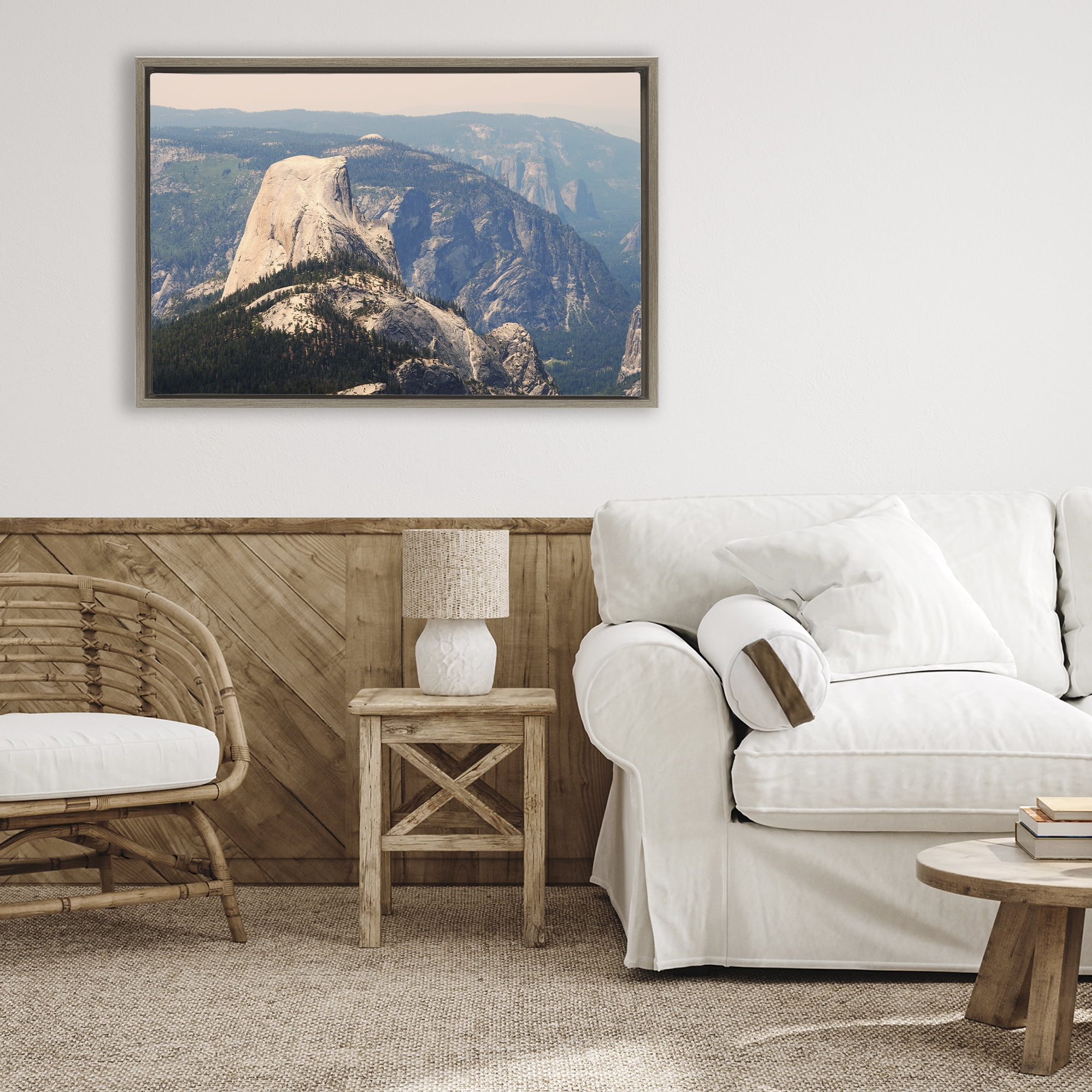 Stupell Industries Granite Monolith Above Forest Brown Framed Floater Canvas Wall Art, design by Gemma Bardot