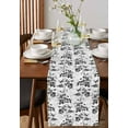 thumbnail image 2 of Hokiten Table Runners 60 Inches Long Dress Scarves, Black Gray Botanical Farmhouse Kitchen/Dining Table Runner, Small Coffee Tablerunners, Vintage Nature Flower 13x60 Inch, 2 of 7