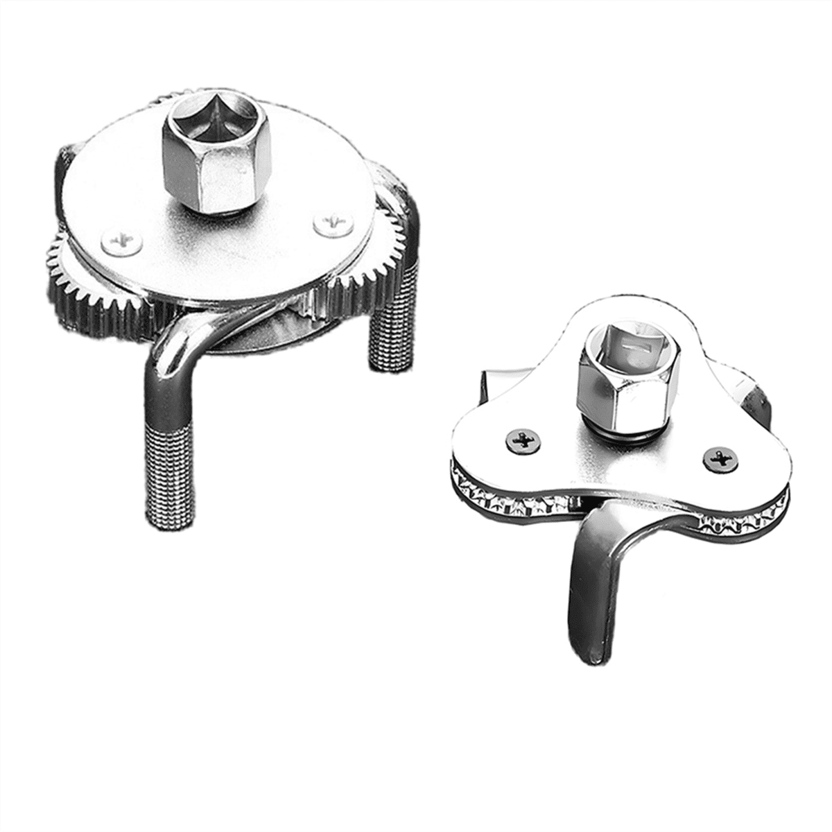 2 Adjustable Three-Jaw Oil Filter Wrench Tools for Removing Motorcycle, Car, Truck and Heavy Duty Oil Filters