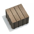 thumbnail image 4 of Pack of 11 WPC Wood-Plastic Composite Patio Deck Tiles 11.8" 3D Teak DIY Interlocking Decking Tiles Water Resistant Indoor Outdoor Court Floor Tiles, 4 of 5