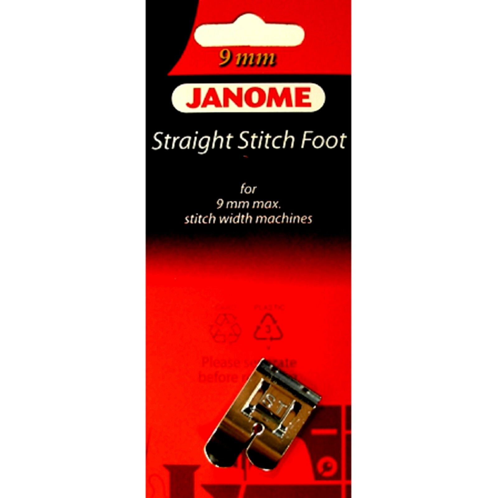 Straight Stitch Foot 9mm 202083009 Janome MC14000,MC15000,MC8900SE,Skyline S7,S9 