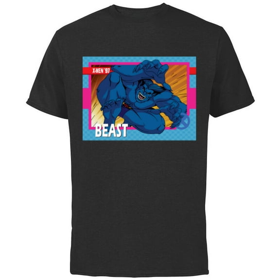Marvel Studios X-Men ’97 Beast Retro Trading Card- Short Sleeve Cotton T-Shirt for Adults - Customized-Black
