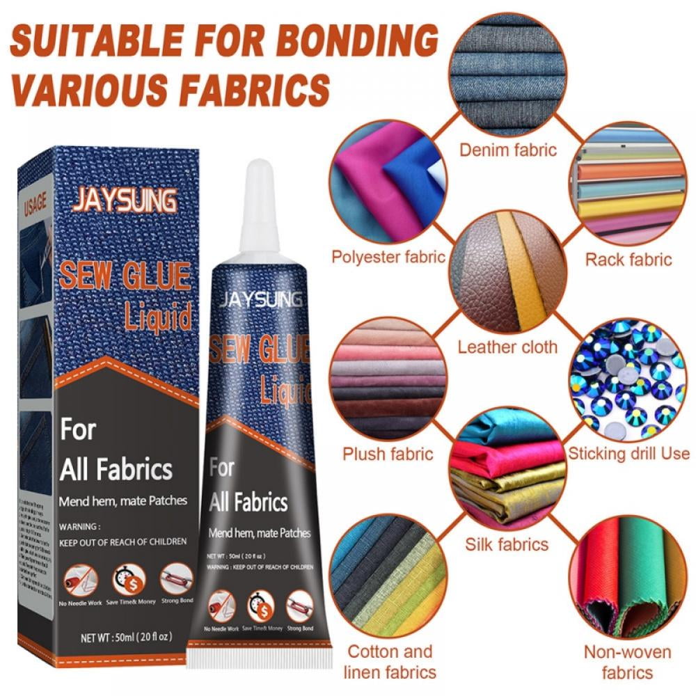 Clothing Repair Glue, Cloth Glue Fabric Adhesives, Secure Stitch Liquid  Sewing Solution Kit, No Sew Glue Fast Tack No Sew 