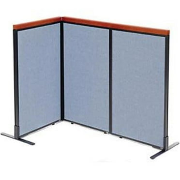 Deluxe Freestanding 3-Panel Corner Room Divider - Blue - 24.25 x 43.5 in. Panels