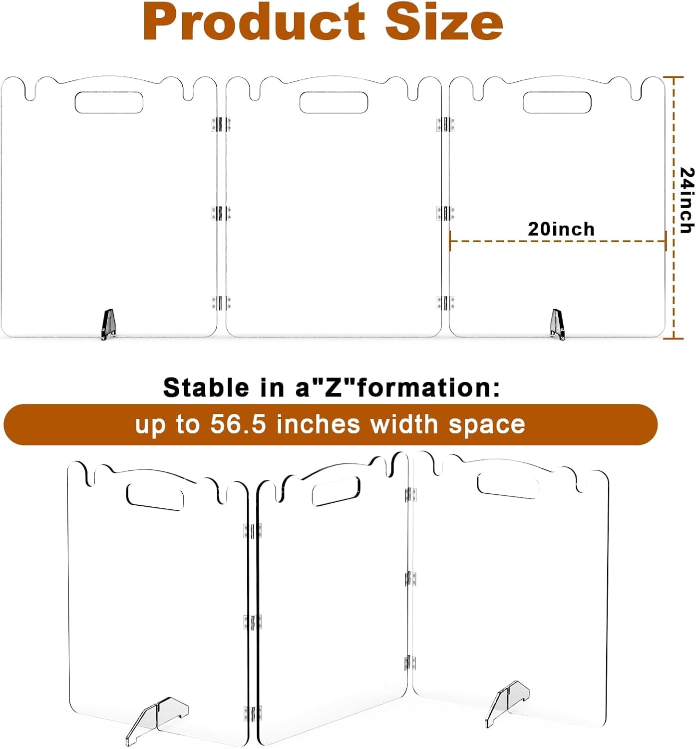 Clear Acrylic Pet Dog Gate - Folding Transparent Gates for Small Dogs Pets - Freestanding Foldable Tall Puppy Doggy Fence Door for Inside Indoor House Doorways Room Divider Barrier