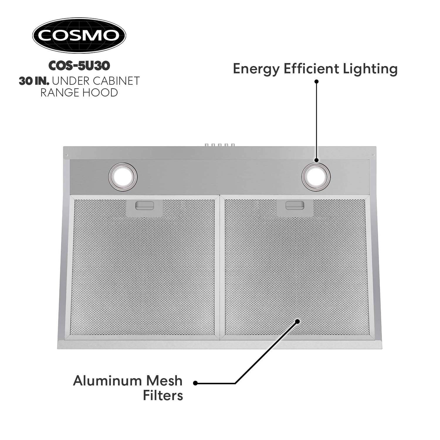 COSMO COS-5MU30 30 in. Under Cabinet Range Hood Ductless Convertible D ·  DISCOUNT BROS