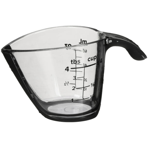 Mainstays 1 4 Cup Bpa Free Plastic Mini Measuring Cup Black Transparent Walmart Com