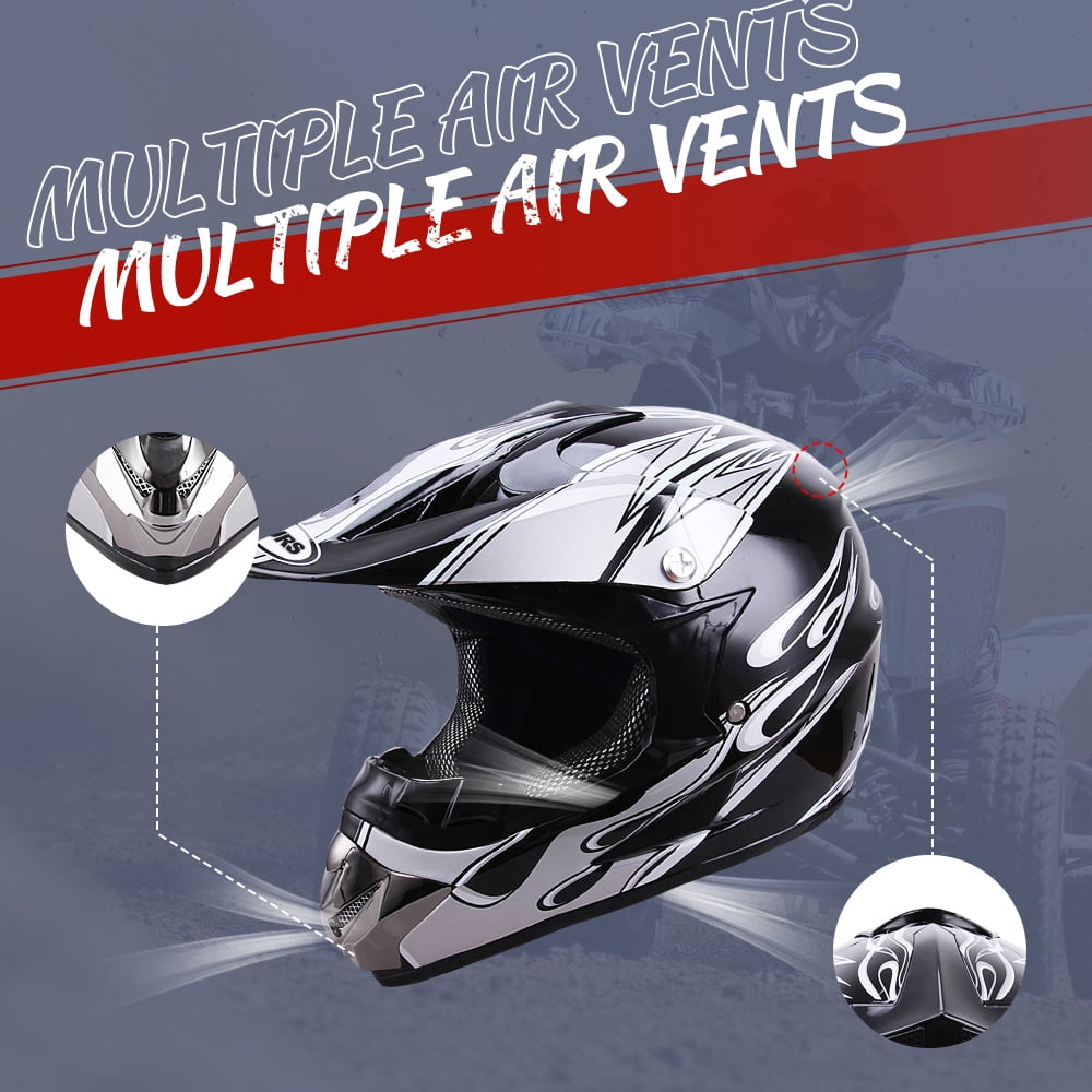 Oumurs DOT Motocross Motorcycle Helmet Open Face Off-road Dirt Bike ATV Helmet Unisex Adult Black M L XL XXL