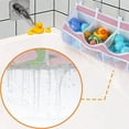 thumbnail image 6 of Large-Capacity Dinosaur Bath Toy Storage Organizer, Pink/White Plastic, 65x16x20cm, Waterproof Mesh Design with Suction Cups for Bathroom or Bathtub, 6 of 6