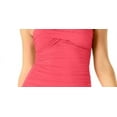 thumbnail image 3 of ANNE COLE Women's Pink Stretch Sweetheart Neck Ruched Adjustable Twist Front Bandeau Tankini Swimsuit Top L, 3 of 3