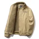 thumbnail image 3 of Chaqueta de invierno para hombre, con cuello de piel gruesa, estilo militar, de lana, estilo aviador, de algodón, cálida, estilo parka, estilo militar, de piel de cordero, 3 of 5