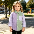 thumbnail image 6 of XYAIYT Striped Print Shirt for Toddler Boys Lightweight Comfy Loose Kids Long Sleeve Button Down Shirts with Pocket, 6 of 6