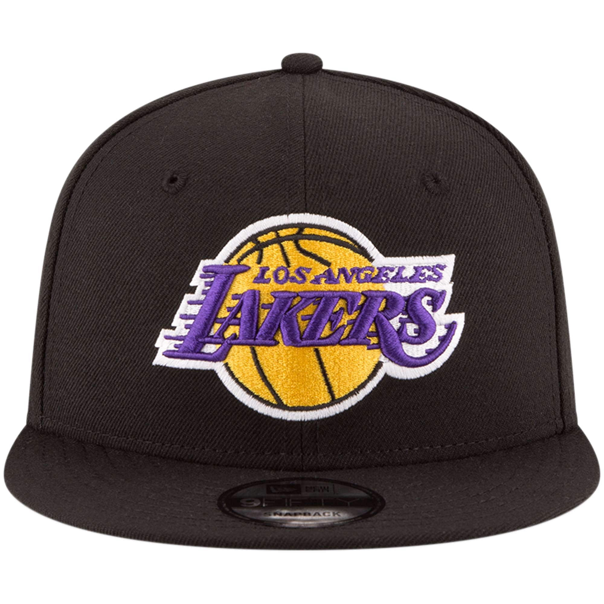 Men's New Era Black Los Angeles Lakers Official Team Color 9FIFTY Snapback Hat