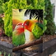 thumbnail image 3 of America Forever Summer Bird Duo Garden Flag 12.5 x 18 inches Lovebird Kissing Palm Leaves Tropical Sunset in Paradise Double Sided Seasonal Yard Outdoor Decorative Coastal Bird Garden Flag, 3 of 5