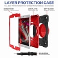 thumbnail image 3 of iPad 7th Generation Case 2019 with Hand Strap, Dteck 8th Generation iPad case with 360 Degree Kickstand Shoulder Strap Three Layer Silicone Cover for iPad 10.2 Inch 2019 2020 Releases, Black+Red, 3 of 8