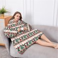 thumbnail image 5 of Oversized Wearable Blanket Hoodie,Multicolor Christmas Tree Pattern Sherpa Blanket Hoodie with Super Pockets,Super Warm Fuzzy Pullover for Women & Men, 5 of 6