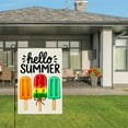 thumbnail image 3 of AMHNF Hello Summer Ice Cream Popsicle Linen Garden Flag for Spring Summer Home Outdoor Garden Yard Door Decor 12x18 inch, 3 of 5