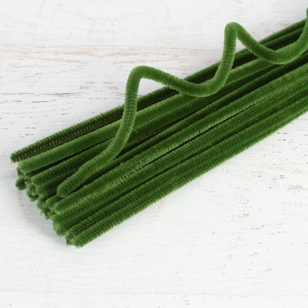 108pc Green Extra Long Pipe Cleaners - for Crafts and Christmas - Factory Direct Craft