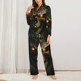 thumbnail image 2 of KLL Metal Evil Skull Print Women's Long Sleeve Pajamas with Pants Sleepwear Loungewear 2 Set-XX-Large, 2 of 7