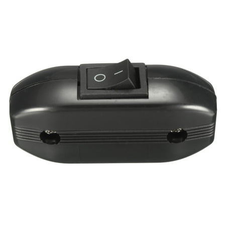 264v Switch - Rocker Switch ON/OFF Lamp Light In Line Cord 3-Core Cable + On/Off Switch 250V 6A Black