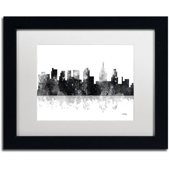 Trademark Fine Art "Philadelphia Skyline BG-1" Canvas Art by Marlene Watson, White Matte, Black Frame