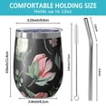 thumbnail image 5 of 12oz Stemless Wine Tumblers Pioneer Flower Vacuum Insulated Stainless Steel Travel Tumbler Cups Mug with Lid and Straw for Champaign,Cocktail,Beer with Cleaning Brush, 5 of 5