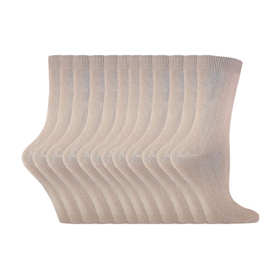 Womens Plain Cotton Rich Socks | 12 Pairs | Sock Snob | Thin Colourful Crew Socks