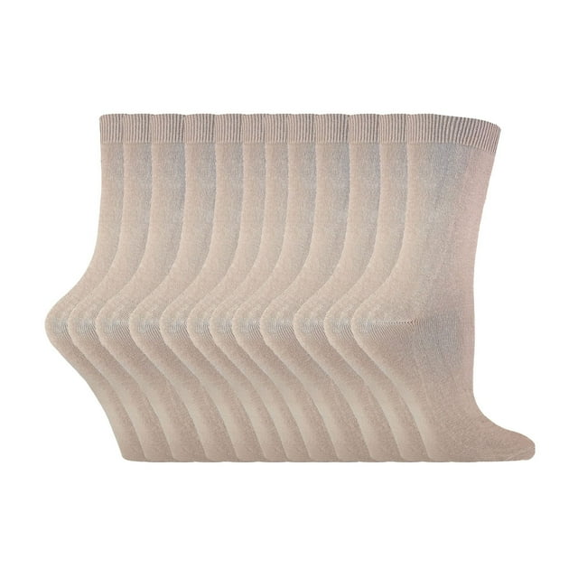 Chaussettes pour Femmes en Coton Uni Riche / 12 Paires / Sock Snob / Chaussettes Fines Colorées Mi-Mollet