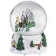 thumbnail image 5 of 6.75" Musical and Animated Santa and Reindeer Rotating Christmas Water Globe, 5 of 8