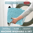 thumbnail image 4 of LuxUrux Extra-Soft Plush Shaggy Spa Blue Chenille Microfiber Bath Rug, 20" x 29.5", 4 of 5