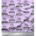 thumbnail image 1 of Soimoi Purple Cotton Cambric Fabric I Love London Text Print Sewing Fabric Yard 42 Inch Wide, 1 of 3