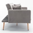 thumbnail image 5 of SEGMART Modern Fabric Futon Sofa Bed, Convertible Sofa Sleeper Bed with Armrest, Grey Futon Sofa Bed Recliner Couch with Metal Legs, Recliner Couch for Small Spaces Living Room Bedroom, L5727, 5 of 9