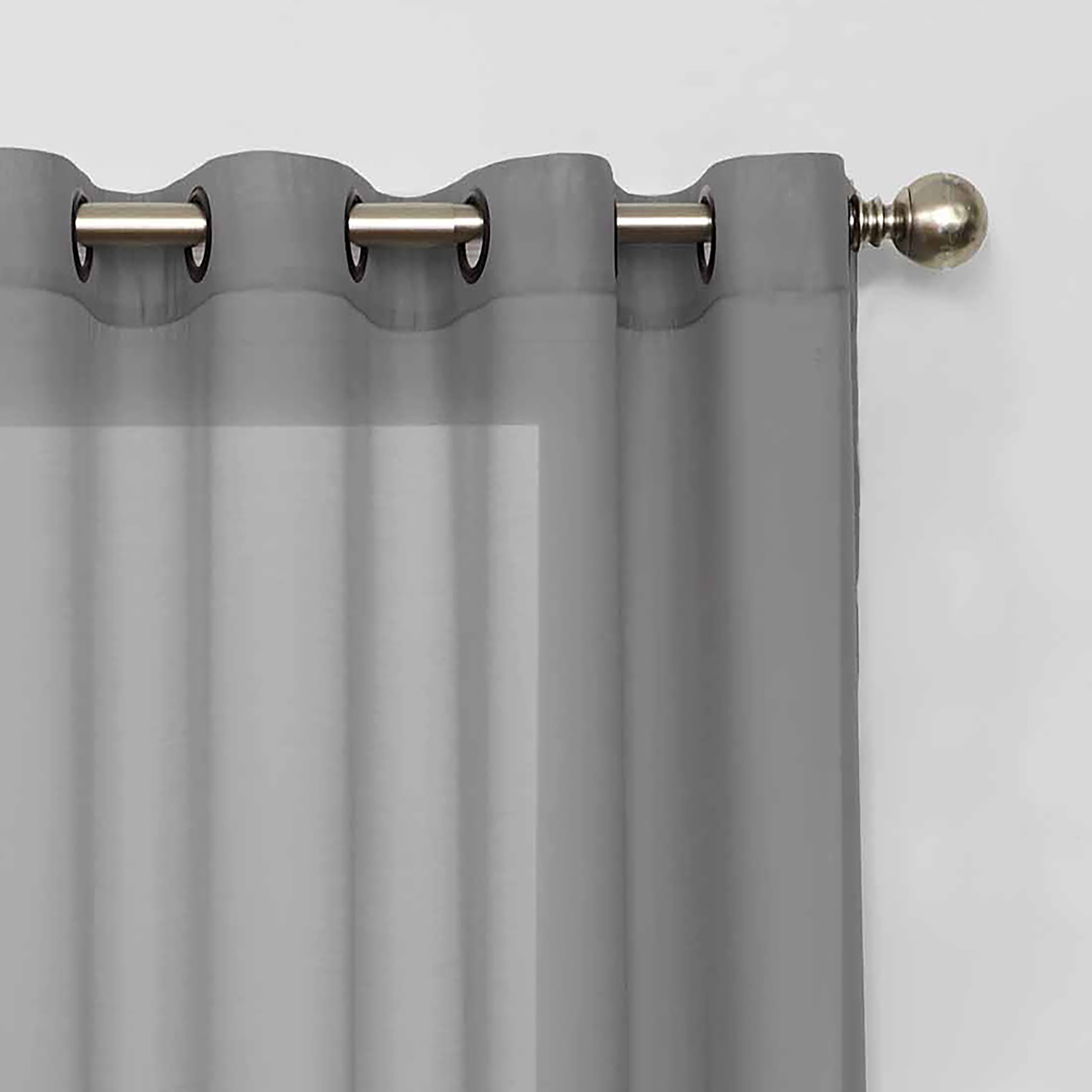 Eclipse Liberty Light Filtering Window Curtain 52 Inches Wide x 95 Inches Long, Single Window Curtain Panel, Grommet, Grey