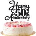 thumbnail image 1 of Adorno para tartas KELTORA Black Glitter, feliz 50 aniversario, 1 of 9