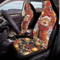 thumbnail image 4 of CHAQLIN Lightweight Car Seat Covers for Automobile, Polyester Fabric Waterproof Vehicle Seat Protector, Merry Christmas, 4 of 12