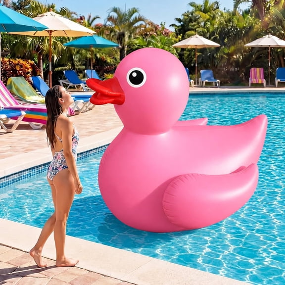 5 Feet Giant Inflatable Duck Huge Rubber Duck Large Blow up Inflatable Pool Float for Adult Summer Beach Swimming Pool Party Decoration