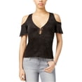 thumbnail image 1 of Project Social T Womens Stream Knit Blouse, Black, Small, 1 of 1