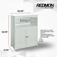 thumbnail image 3 of Redmon Double Door Bathroom Floor Cabinet with Open Shelf Storage, White, 3 of 8