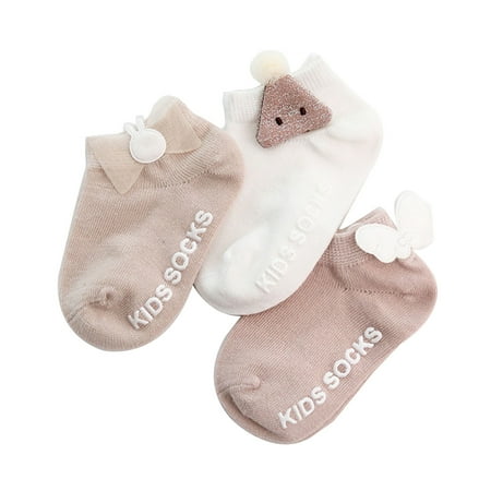 

HeroNeo 3 Pairs Baby Girl Boy Socks Lace Ruffle Bows Newborn for Bebe Floor Anti Slip So